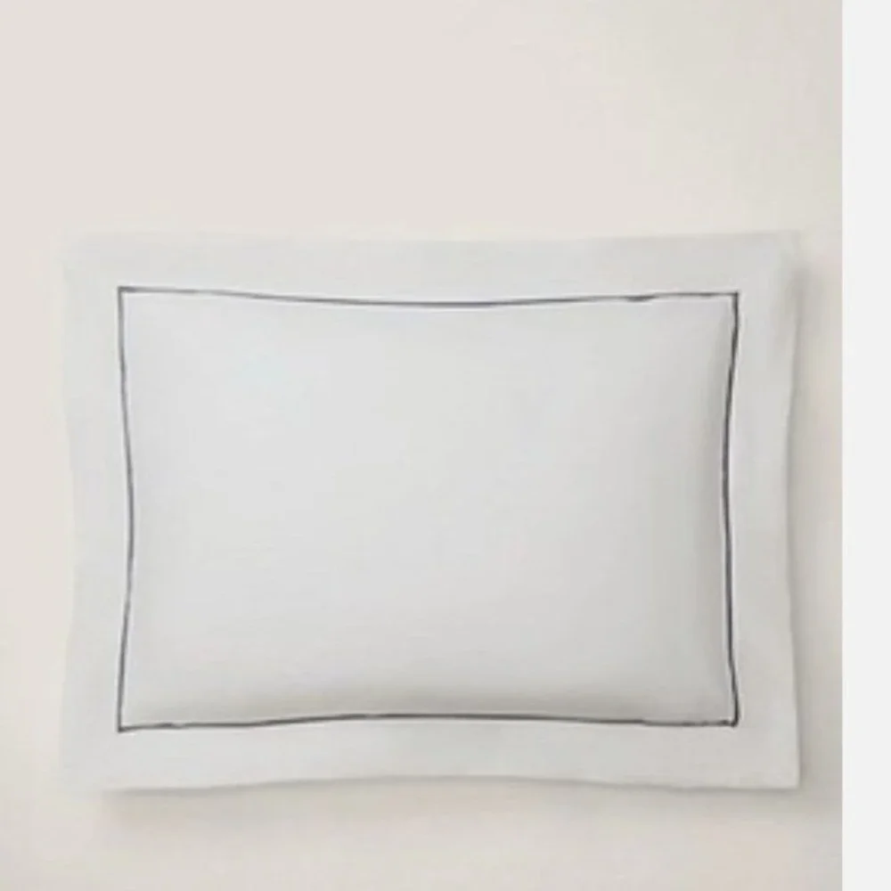 NEW Ralph Lauren Organic Cotton Percale Palmer Standard Sham Loft Gray